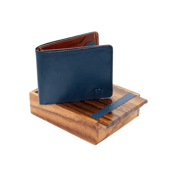 Carey Leather Wallet - Blue Color